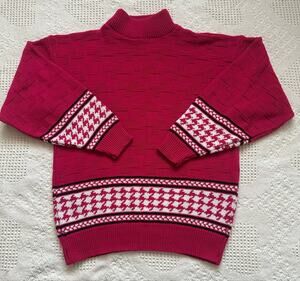 Vintage American Pride Dark Hot Pink Geometric Sweater